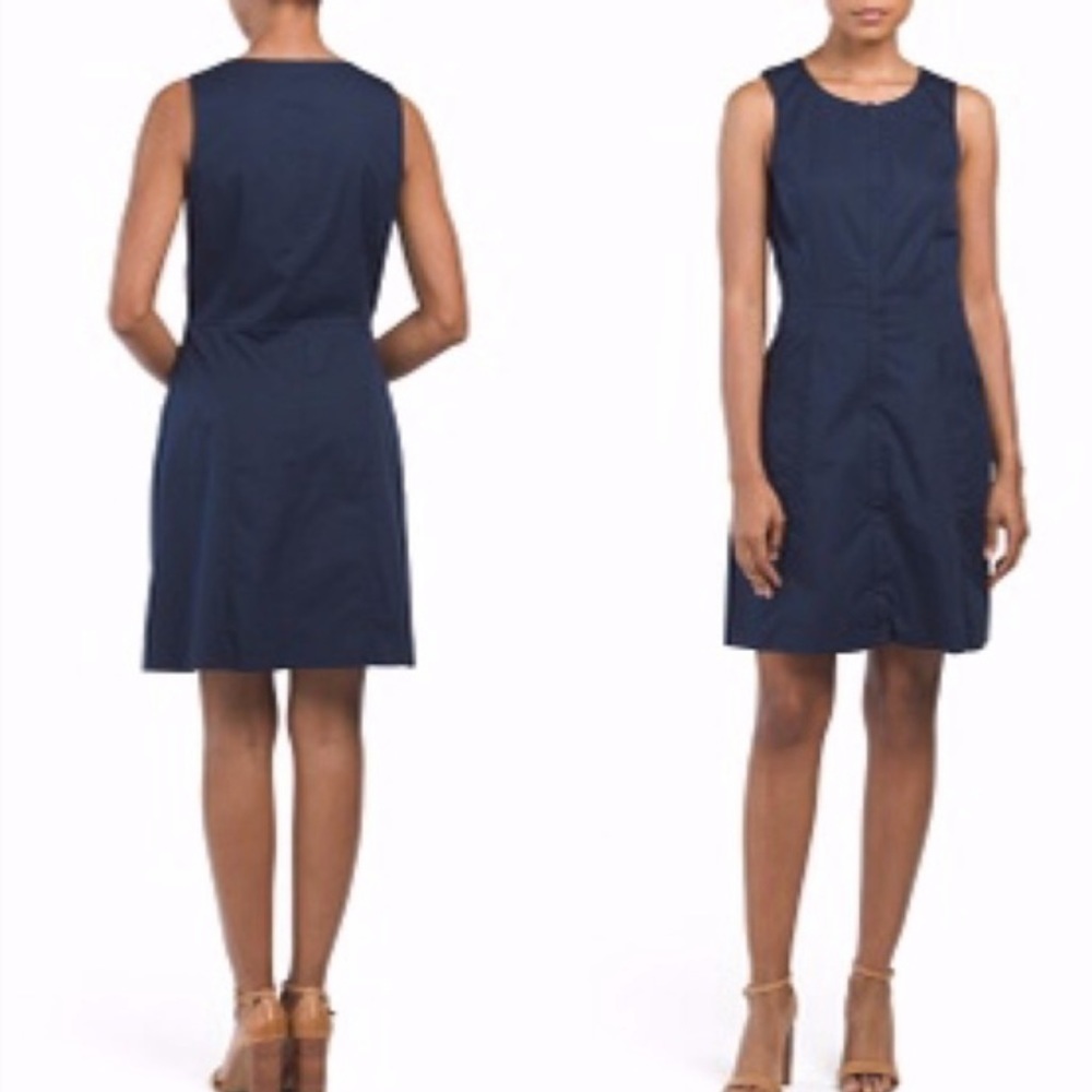 Theory navy spring poplin dress 4